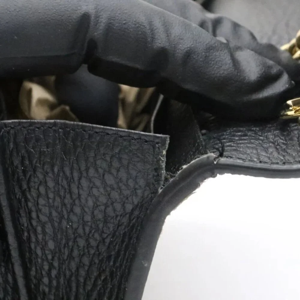 Gucci GG Marmont Bi Color Wallet on Chain Ebony Black Beige - Picture 11 of 15